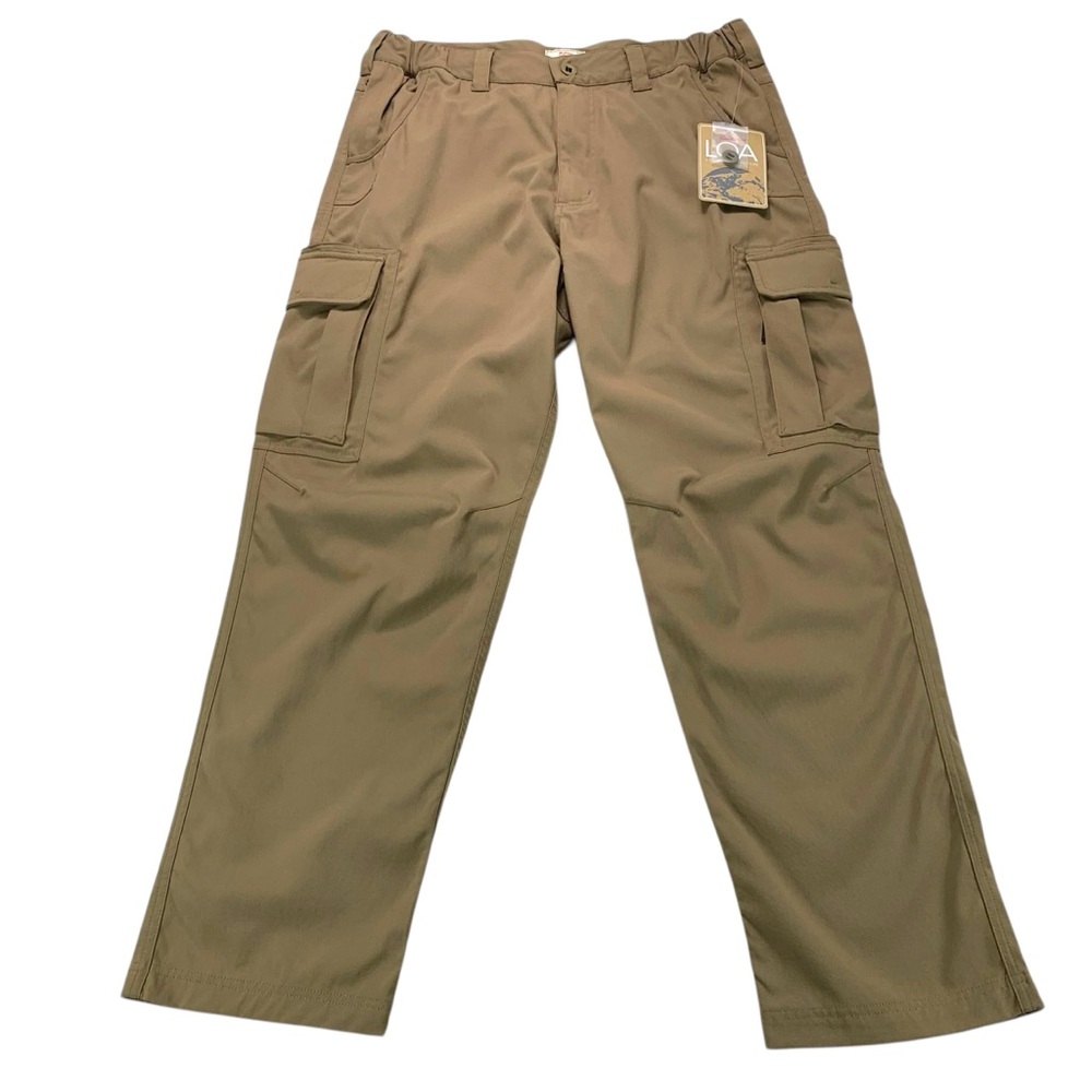 RailRiders LOA Mens Large Cargo Pants Khaki Bison Stretch Utility Outdoor